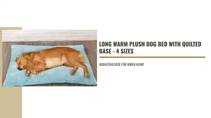 Long Warm Plush Dog Bed with Quilted Base - 4 Sizes by@Outfy