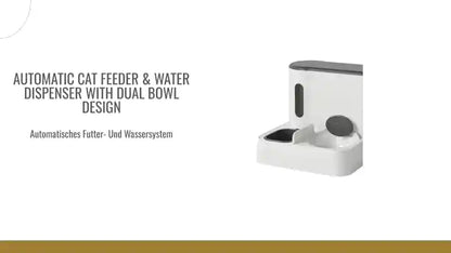 Automatic Cat Feeder &amp; Water Dispenser with Dual Bowl Design by@Outfy