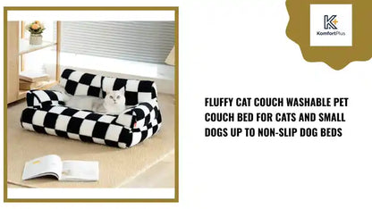 Fluffy Cat Couch Washable Pet Couch Bed For Cats And Small Dogs Up To Non-Slip Dog Beds by@Outfy
