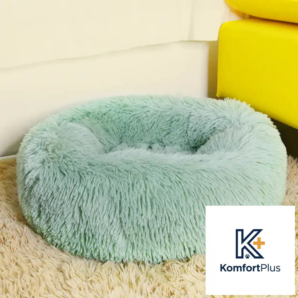 Round Plush Dog Bed for Deep Sleep - Small to Medium Mint Green / XL