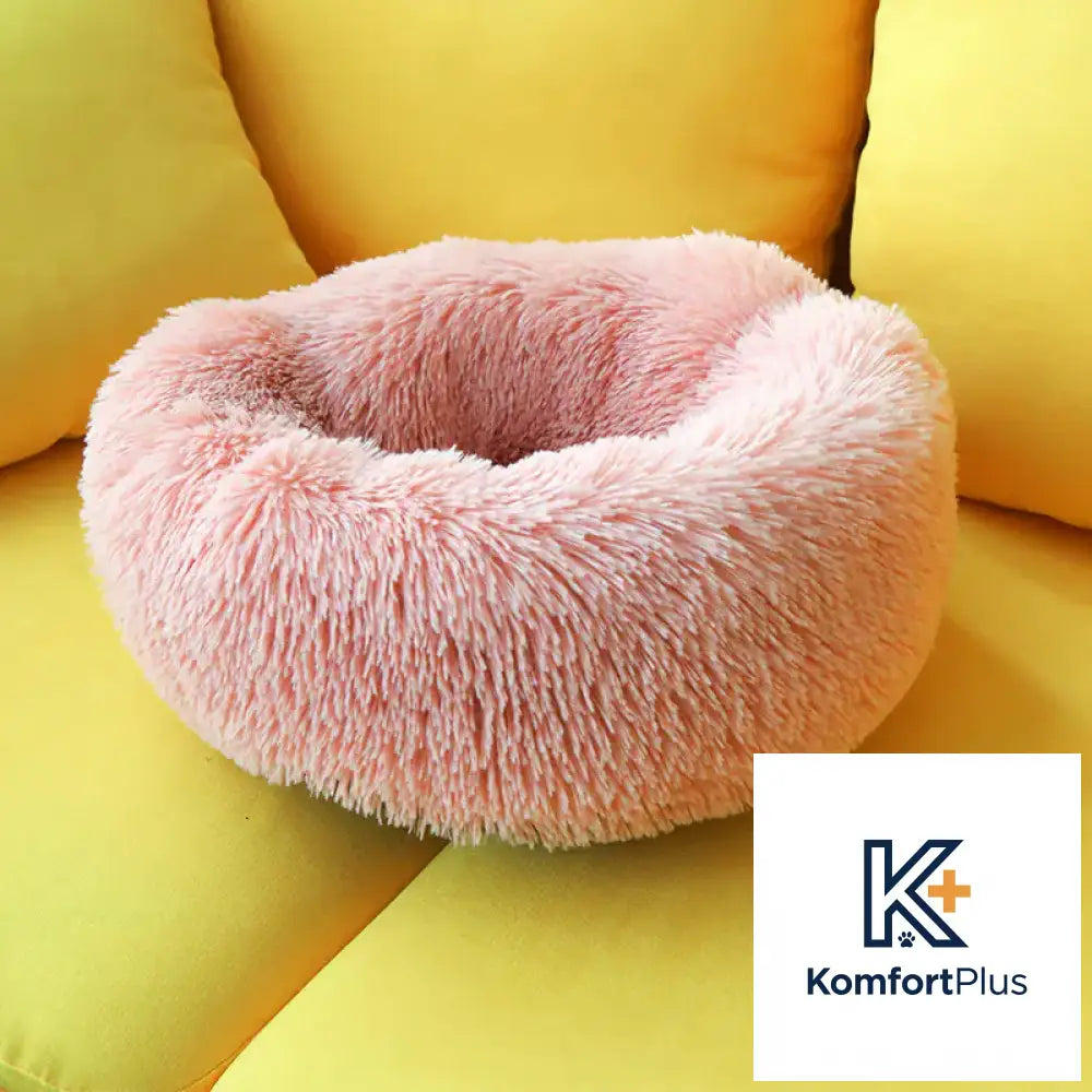 Round Plush Dog Bed for Deep Sleep - Small to Medium Pink / S