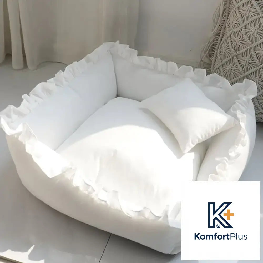 Super Comfy Princess Dog Bed Sofa for Small Pets White / S