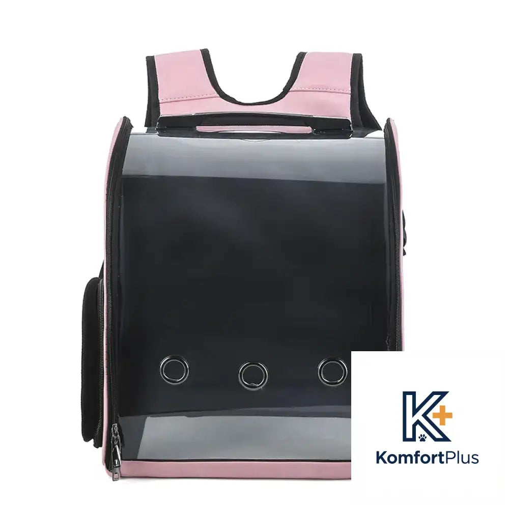 Transparent Foldable Pet Backpack for Cats and Dogs Pink