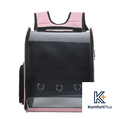 Transparent Foldable Pet Backpack for Cats and Dogs Pink