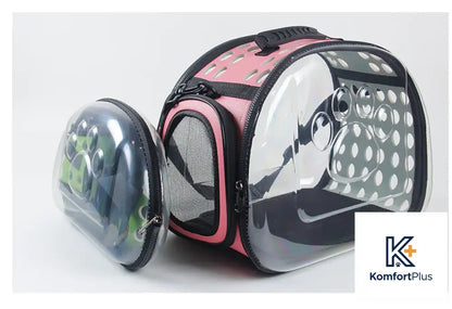 Transparent Pet Backpack for Cats and Dogs Pink / 36x20x22cm