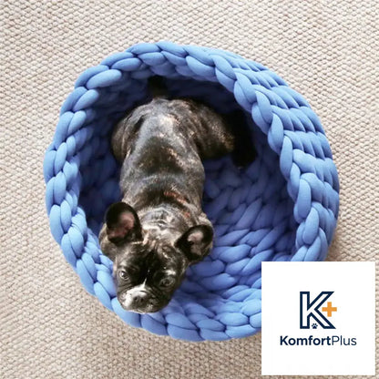 Washable Solid Color Coarse Wool Pet Nest Blue / 40cm