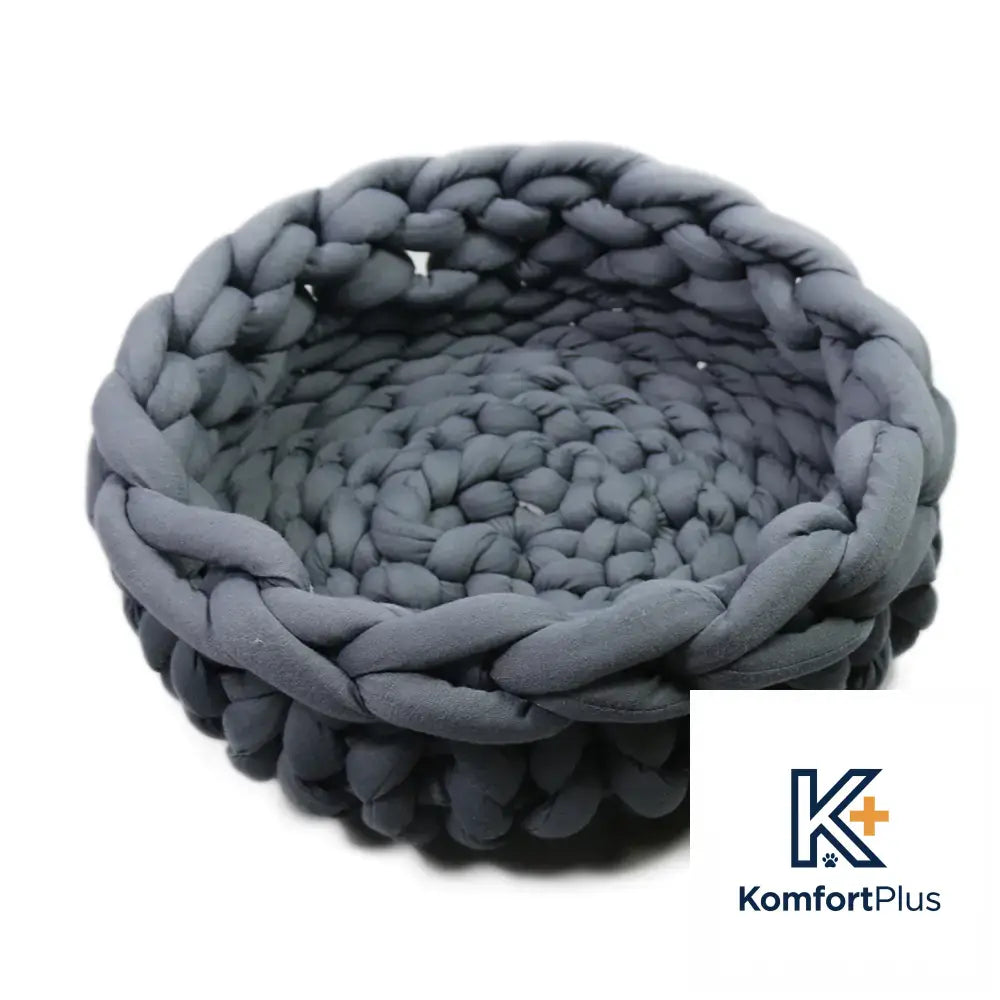 Washable Solid Color Coarse Wool Pet Nest Dark Grey / 50cm