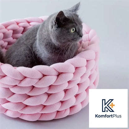 Washable Solid Color Coarse Wool Pet Nest Pink / 50cm