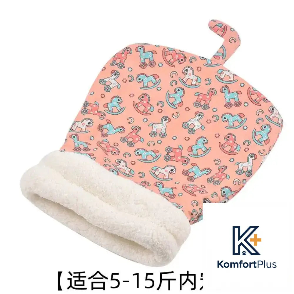 Winter Enclosed Cat Bed Tunnel for Pets Suitable for pets within 2.50 kg-7.50 kg / Pink deer