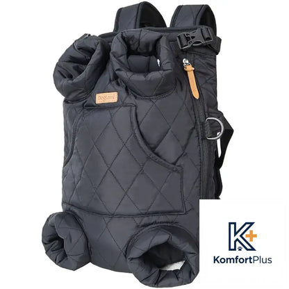 Winter Thickened Portable Pet Chest Backpack Black