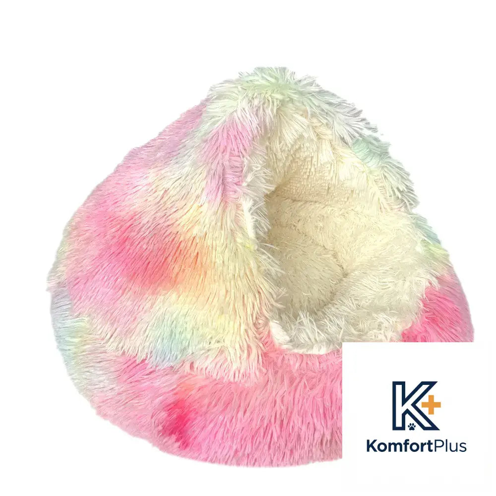 Winter Warm Pet Shell Semi-Enclosed Cat Bed 100CM / Shell nest-rainbow color (Plush)