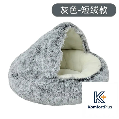 Winter Warm Pet Shell Semi-Enclosed Cat Bed 120CM / Shell nest gradient Gray (short velvet)