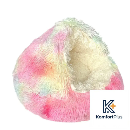 Winter Warm Pet Shell Semi-Enclosed Cat Bed 65CM / Shell nest-rainbow color (Plush)